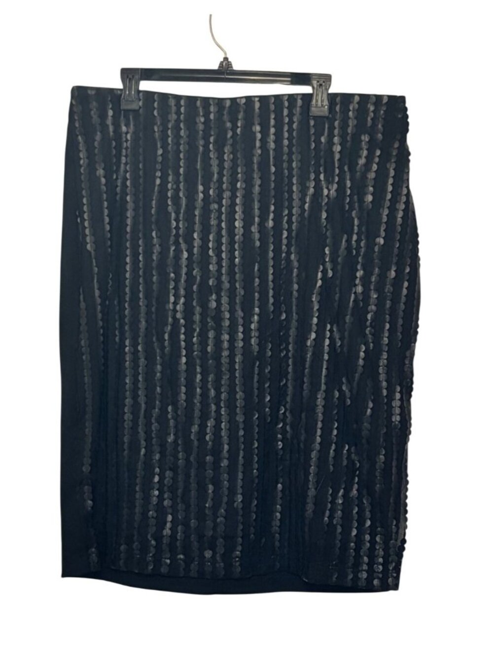 Eloquii Black Pencil Skirt Plus Size 18 Sheer overlay W/ Designed Front Formal